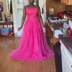 Princess pink prom dress